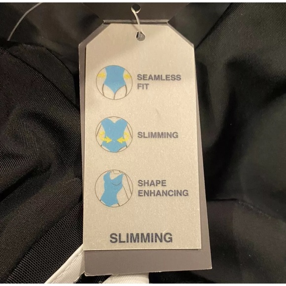 Nautica Size Medium Slimming One Piece Swimsuit Black - Picture 3 of 7